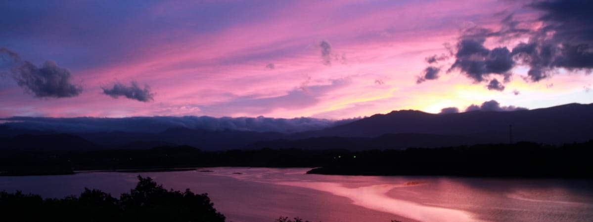御所湖の夕焼け